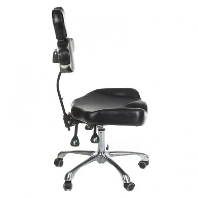 Профессиональное кресло-табурет со спинкой для мастера и салонов красоты MIKA INKOO, черного цвета 2
