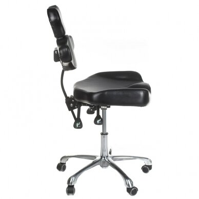 Профессиональное кресло-табурет со спинкой для мастера и салонов красоты MIKA INKOO, черного цвета 3