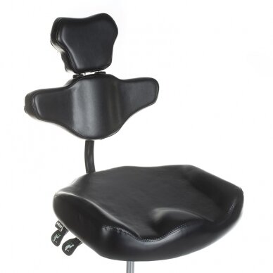 Профессиональное кресло-табурет со спинкой для мастера и салонов красоты MIKA INKOO, черного цвета 4