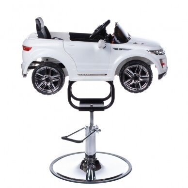 Профессиональный детский стул для парикмахерской Range Rover car, белого цвета 2