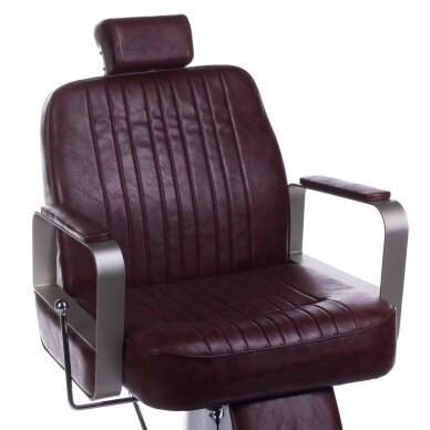 Профессиональное барберское кресло для парикмахерских и салонов красоты HOMER BH-31237, вишневого цвета 1