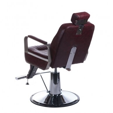 Профессиональное барберское кресло для парикмахерских и салонов красоты HOMER BH-31237, вишневого цвета 7