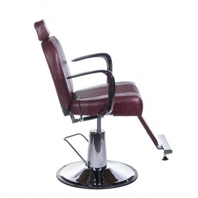 Profesionali barberio kėdė kirpykloms ir grožio salonams OLAF BH-3273, vyšninės spalvos 1