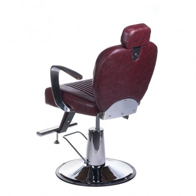 Profesionali barberio kėdė kirpykloms ir grožio salonams OLAF BH-3273, vyšninės spalvos 5