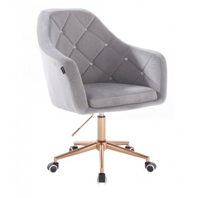 Beauty salons and beauticians stool HR830K, gray velour