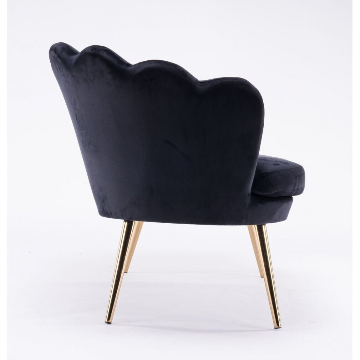 Beauty salon waiting sofa REY, black velor 4 Beauty salon waiting sofa REY, black velor 4