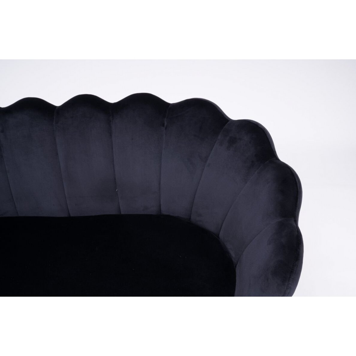 Beauty salon waiting sofa REY, black velor 5 Beauty salon waiting sofa REY, black velor 5