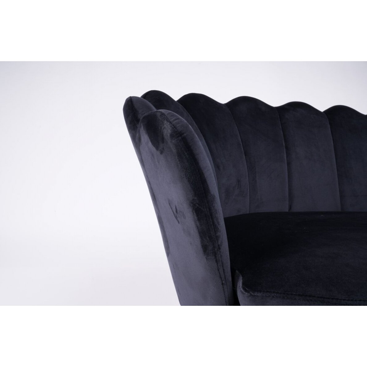 Beauty salon waiting sofa REY, black velor 6 Beauty salon waiting sofa REY, black velor 6