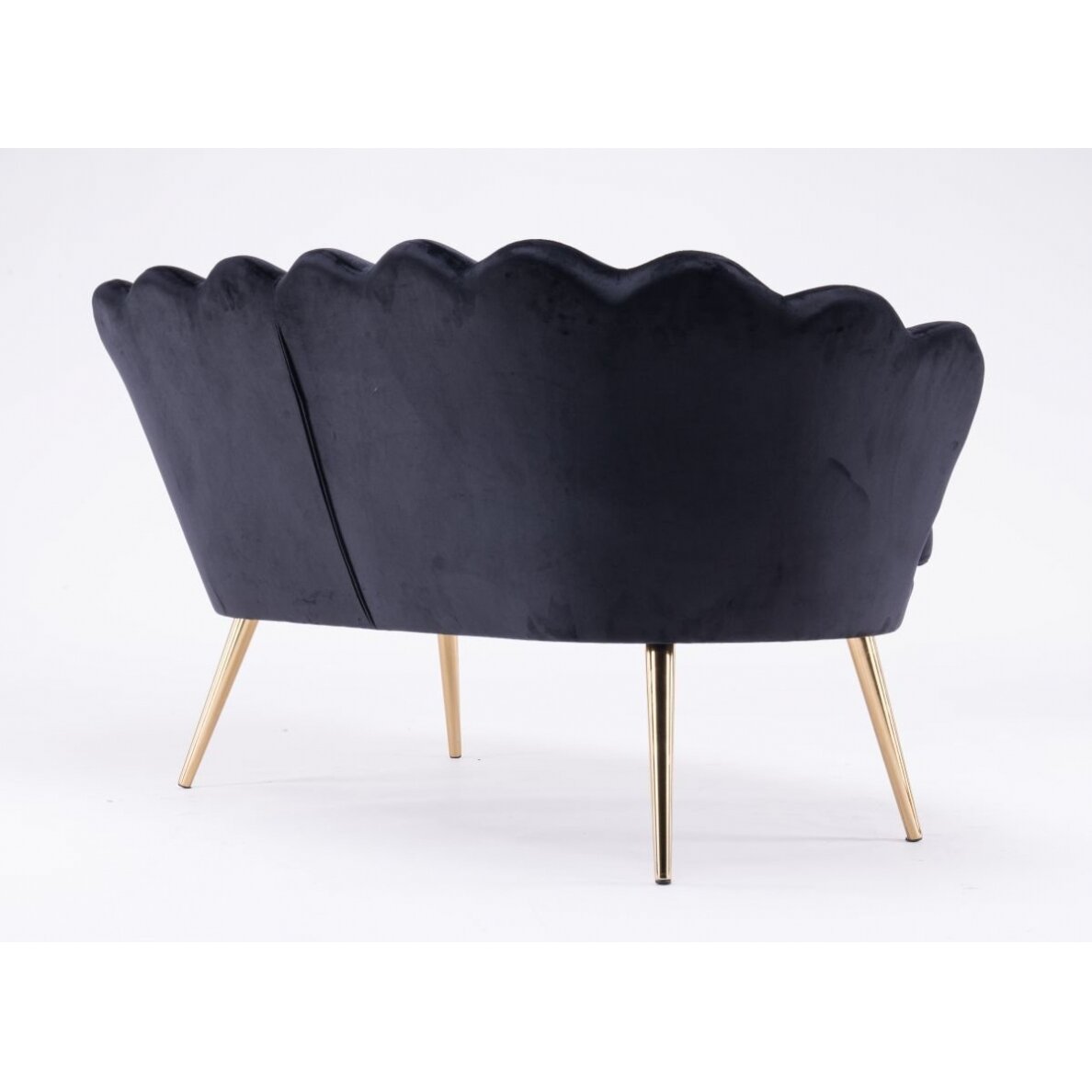 Beauty salon waiting sofa REY, black velor 3 Beauty salon waiting sofa REY, black velor 3