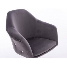 Велюровый стул на устойчивой основе HR547CROSS, цвет графит