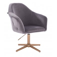 Велюровый стул на устойчивой основе HR547CROSS, цвет графит