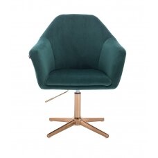 Velor chair with stable base HR547CROSS, green