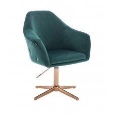 Velor chair with stable base HR547CROSS, green