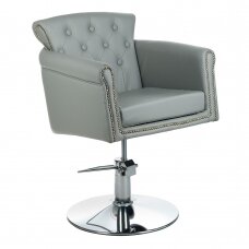 Professional hairdressing chair ALBERTO BH-8038, light grey color