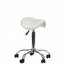 Профессиональное кресло-табурет СЕДЛО для мастера красоты BD-9909, белого цвета
