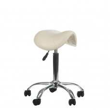 Профессиональное кресло-табурет СЕДЛО для мастера красоты BD-9909, кремового цвета