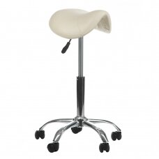 Professional master chair-saddle for beauticians BD-9909, cream color