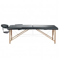 Profesionalus sulankstomas masažo stalas BS-523, juodos spalvos