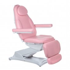 Professional electric recliner-bed for beauticians MODENA BD-8194, 3 motors, pink color