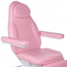 Professional electric recliner-bed for beauticians MODENA BD-8194, 3 motors, pink color