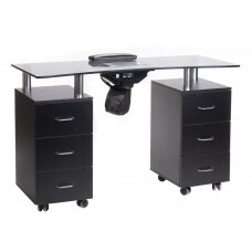 Профессиональный маникюрный стол с пылесборником BD-3425-1+P, черного цвета