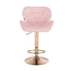 Профессиональный стул для визажистов HR111W, светло-розовый велюр