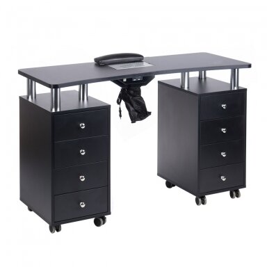 Professional manicure table with dust extractor BD-3425+P, black color Professional manicure table with dust extractor BD-3425+P, black color