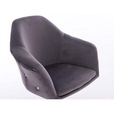 Велюровый стул на устойчивой основе HR547CROSS, цвет графит 1