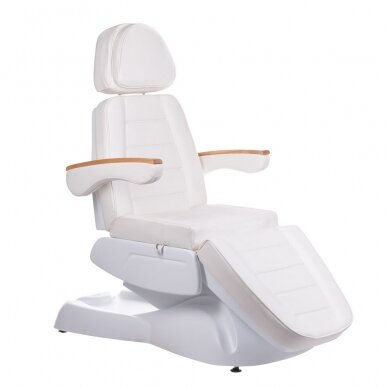 Professional electric recliner-bed for beauticians LUX BW-273B-4 (4 motors), white color