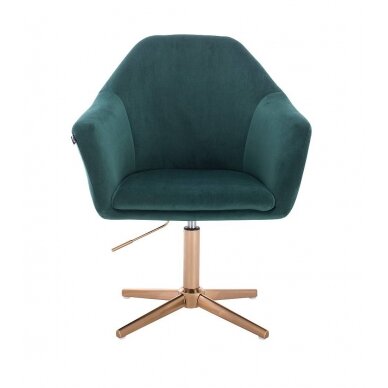 Velor chair with stable base HR547CROSS, green 1