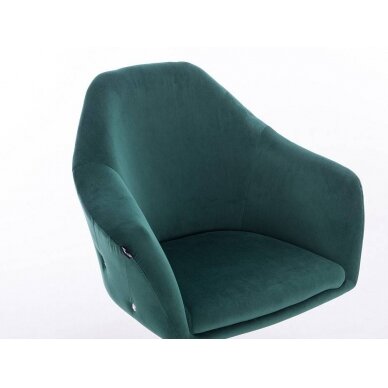 Velor chair with stable base HR547CROSS, green 4