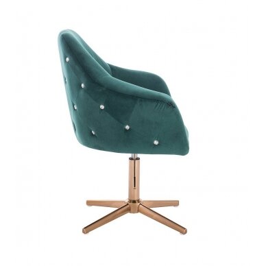 Velor chair with stable base HR547CROSS, green 3