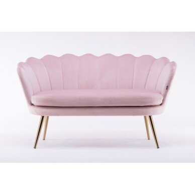 Grožio salono laukiamojo sofa REY, rožinis veliūras 2