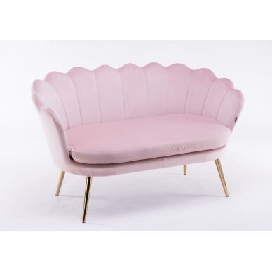 Grožio salono laukiamojo sofa REY, rožinis veliūras 3