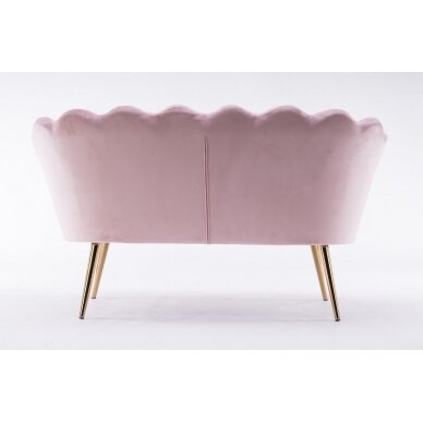 Grožio salono laukiamojo sofa REY, rožinis veliūras 5