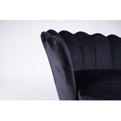 Beauty salon waiting sofa REY, black velor 6 Beauty salon waiting sofa REY, black velor 6