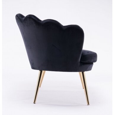 Beauty salon waiting sofa REY, black velor 4 Beauty salon waiting sofa REY, black velor 4