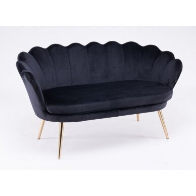 Beauty salon waiting sofa REY, black velor 2 Beauty salon waiting sofa REY, black velor 2