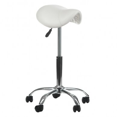 Профессиональное кресло-табурет СЕДЛО для мастера красоты BD-9909, белого цвета 1