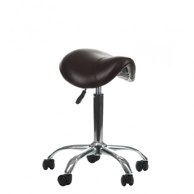 Профессиональное кресло-табурет СЕДЛО для мастера красоты BD-9909, коричневого цвета