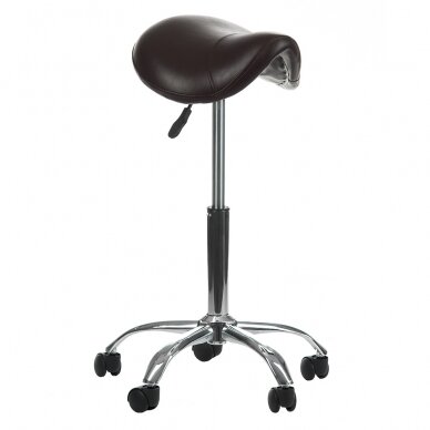 Профессиональное кресло-табурет СЕДЛО для мастера красоты BD-9909, коричневого цвета 1