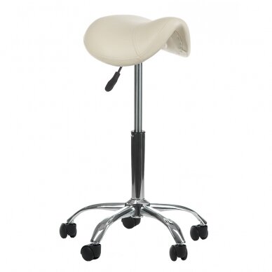 Profesionali meistro kėdė-balnas kosmetologams BD-9909, kreminės spalvos 1