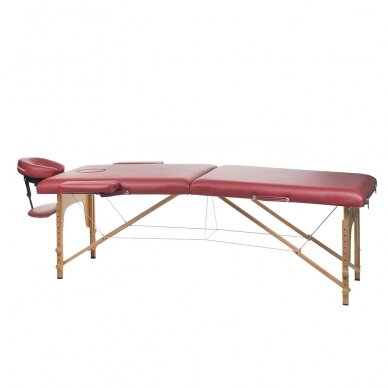 Профессиональная складная кушетка-кровать для массажа BS-523, бордового цвета