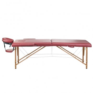 Профессиональная складная кушетка-кровать для массажа BS-523, бордового цвета 1