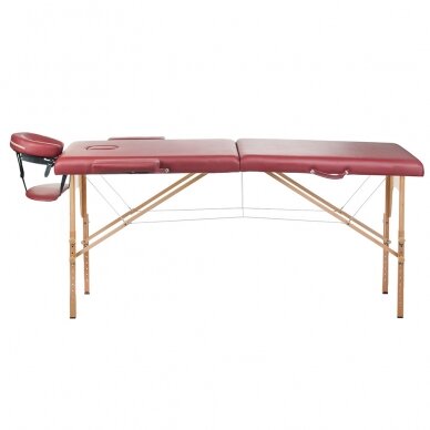 Профессиональная складная кушетка-кровать для массажа BS-523, бордового цвета 2