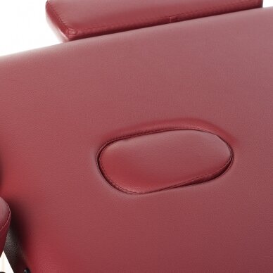Профессиональная складная кушетка-кровать для массажа BS-523, бордового цвета 5