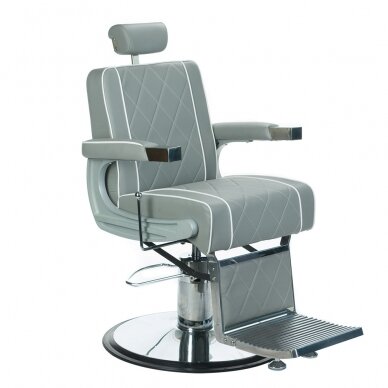 Профессиональное барберское кресло для парикмахерских и салонов красоты ODYS BH-31825M, светло-серый цвет