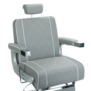 Профессиональное барберское кресло для парикмахерских и салонов красоты ODYS BH-31825M, светло-серый цвет 1