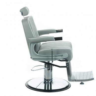 Профессиональное барберское кресло для парикмахерских и салонов красоты ODYS BH-31825M, светло-серый цвет 6