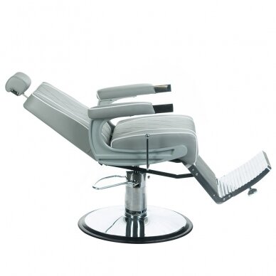 Профессиональное барберское кресло для парикмахерских и салонов красоты ODYS BH-31825M, светло-серый цвет 7